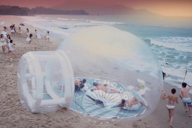 山丹充气球形帐篷
